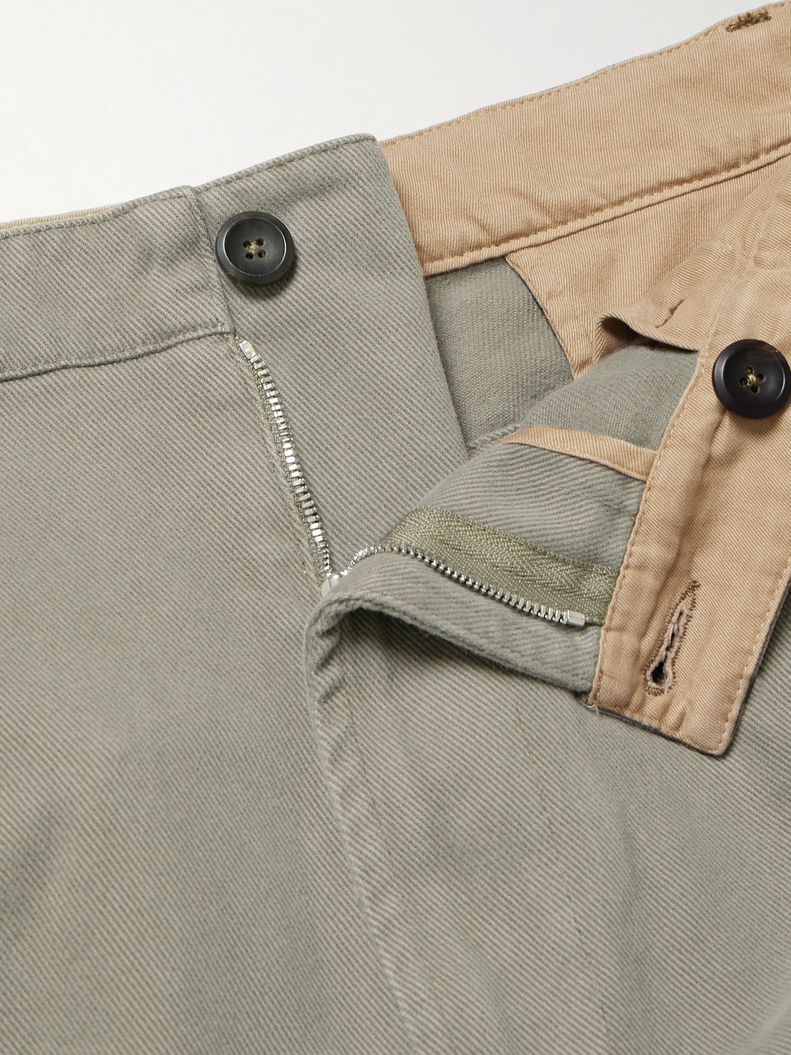Shop Drake's Games Tapered Pleated Cotton-twill Suit Trousers In Green