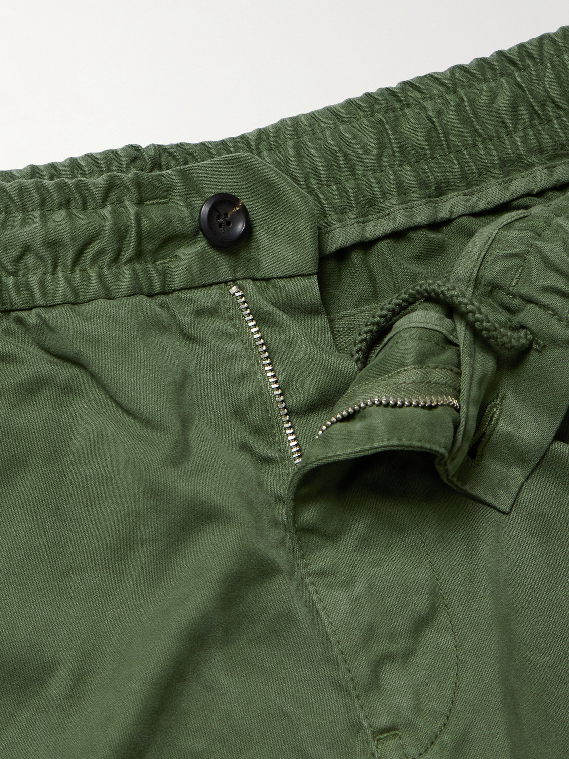 Shop Drake's Straight-leg Cotton Trousers In Green