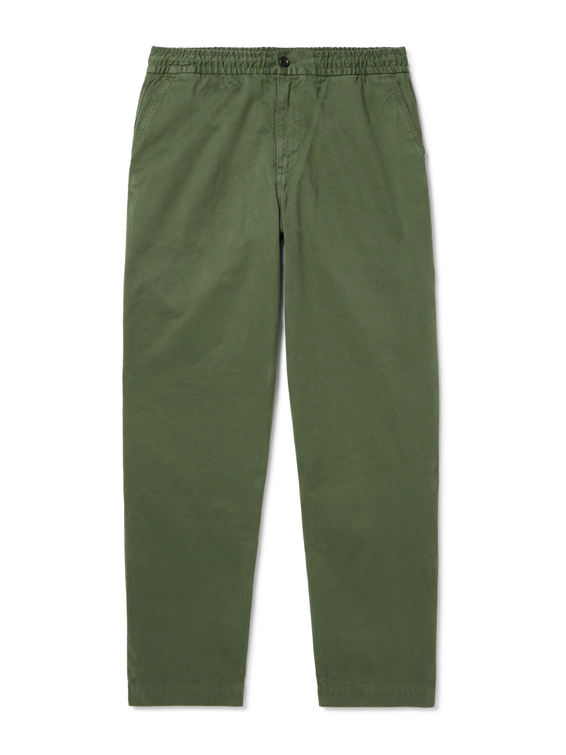 Drake's Straight-leg Cotton Trousers In Green
