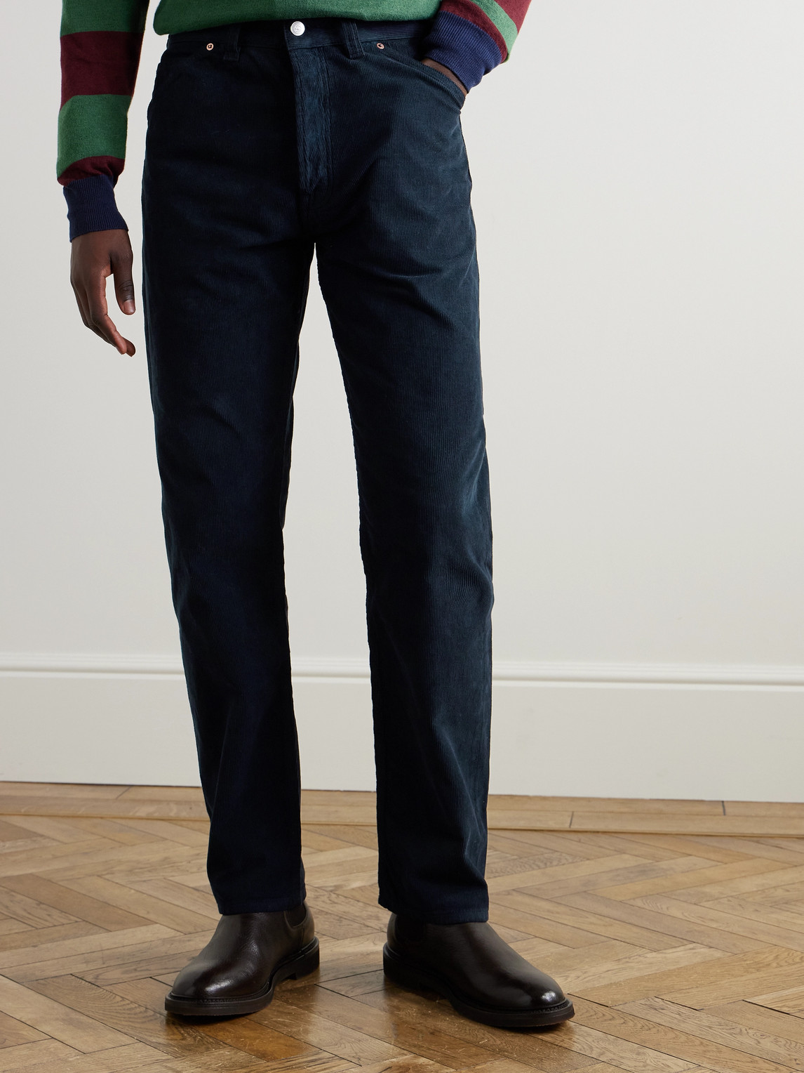 DRAKE'S STRAIGHT-LEG COTTON-CORDUROY TROUSERS