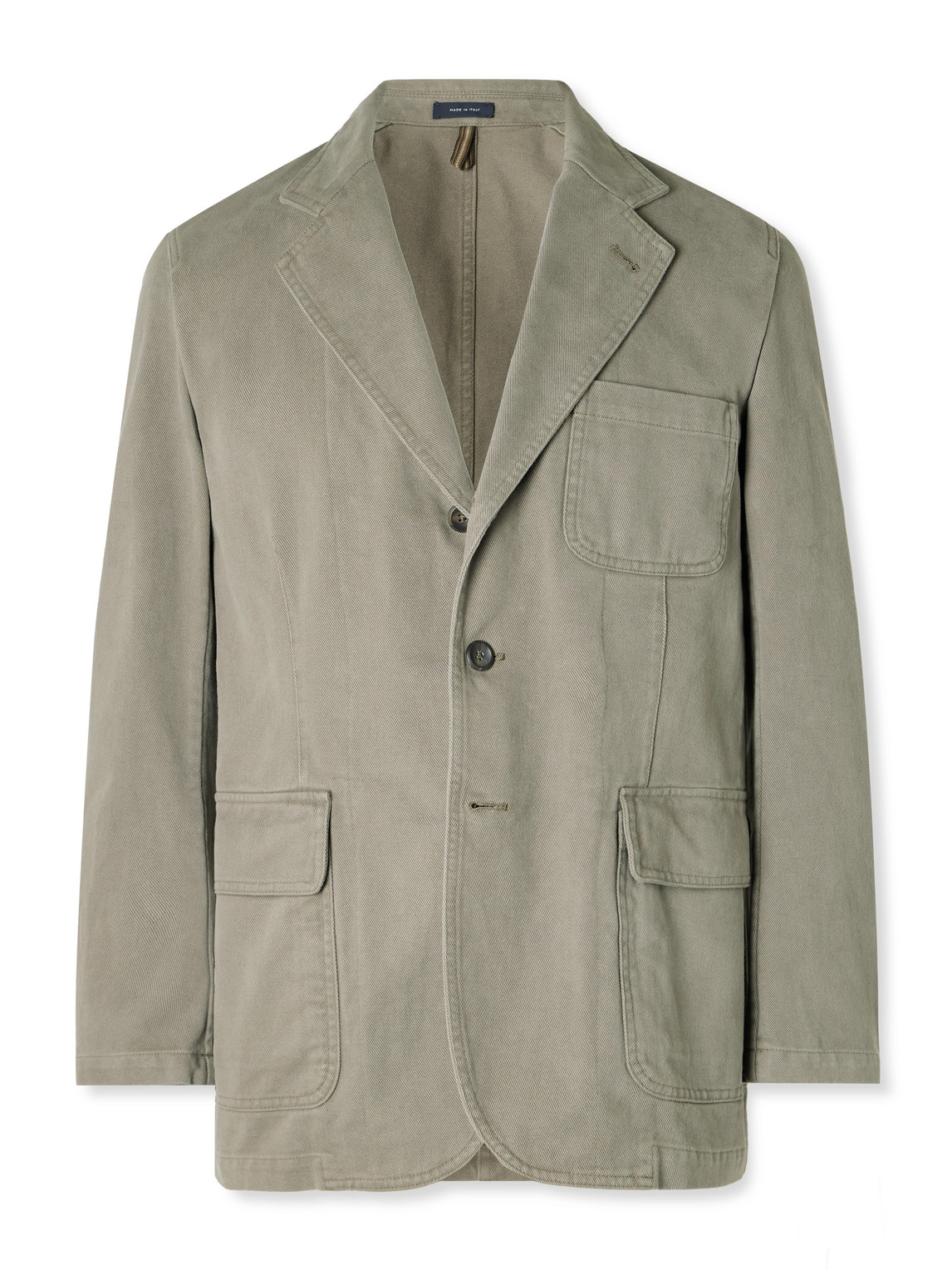 Drake's Mk. 1 Games Unstructured Cotton-twill Suit Jacket In Green