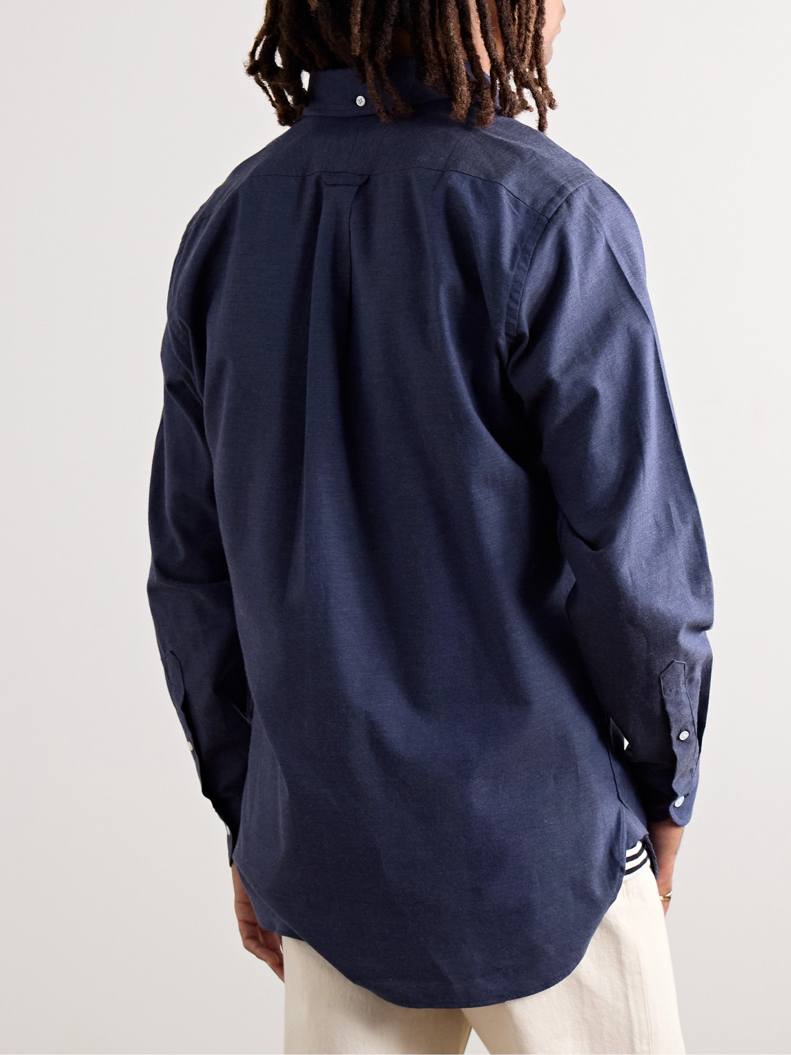 DRAKE'S BUTTON-DOWN COLLAR COTTON-FLANNEL SHIRT
