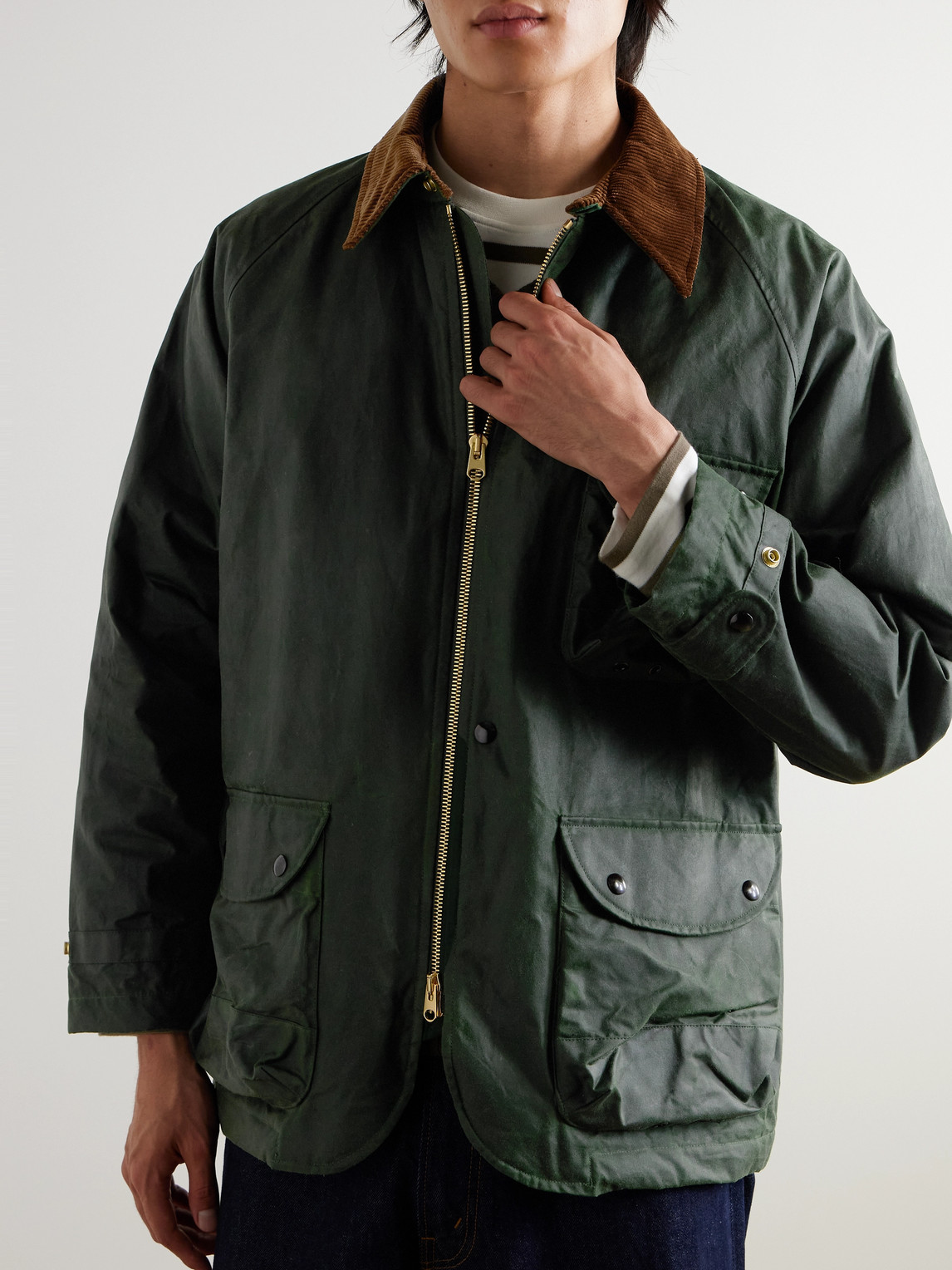 Coverall Jacket Waxed Green Jacket Coverall US Army Herringbone