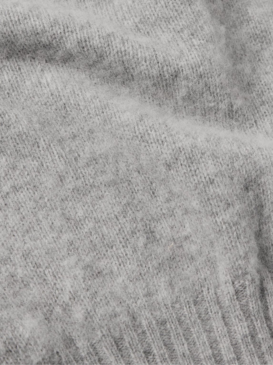 Shop Drake's Brushed Virgin Shetland Wool Sweater In Gray