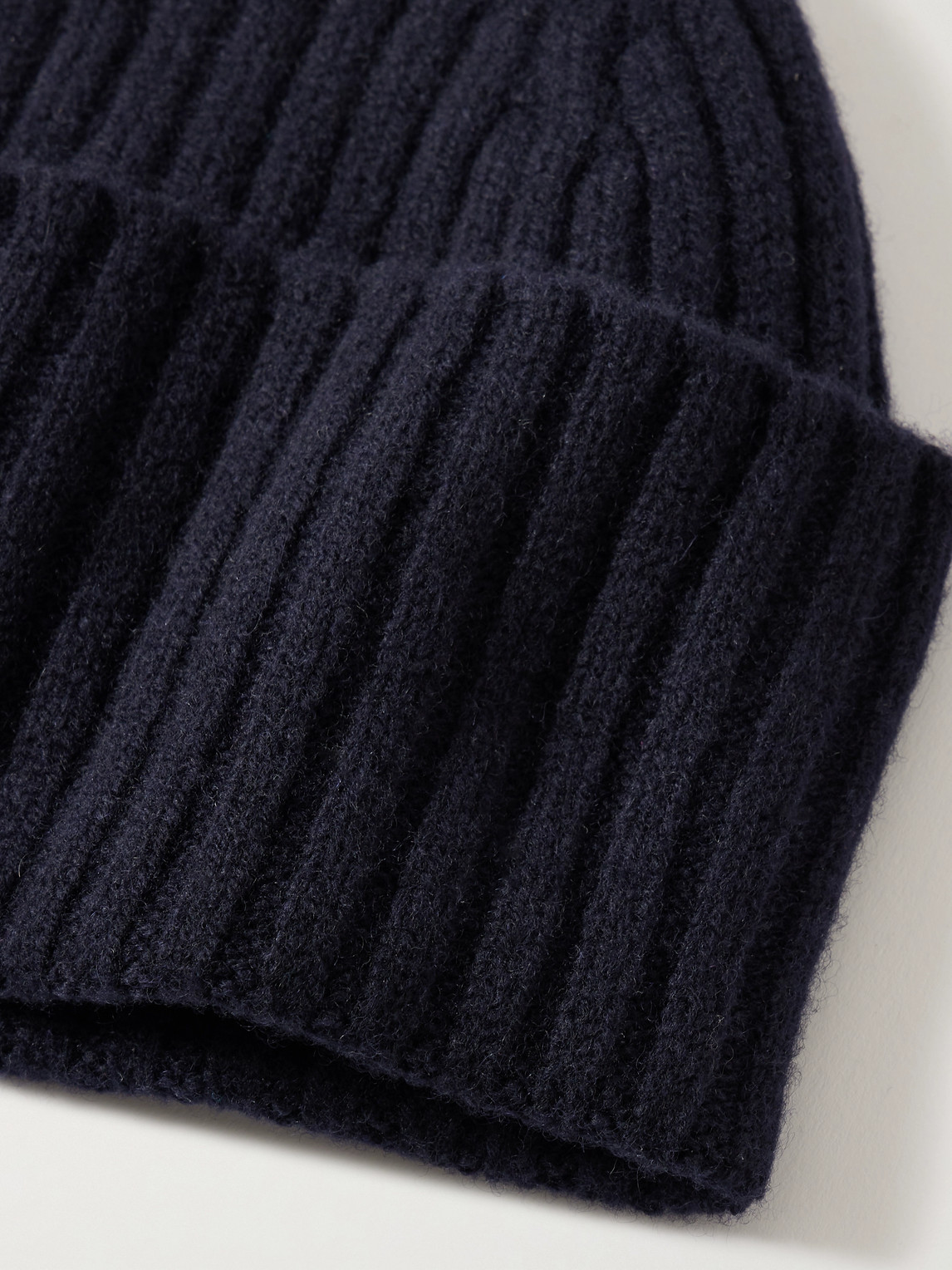 DRAKE'S RIBBED WOOL BEANIE