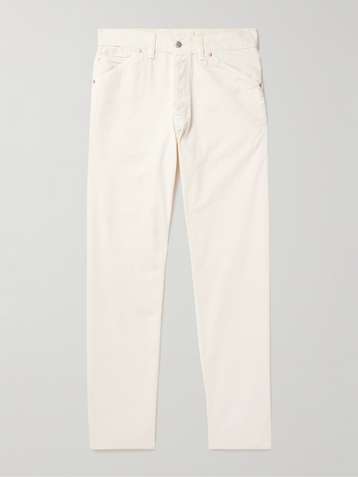 Olive Cotton Drawstring Trousers – Drakes