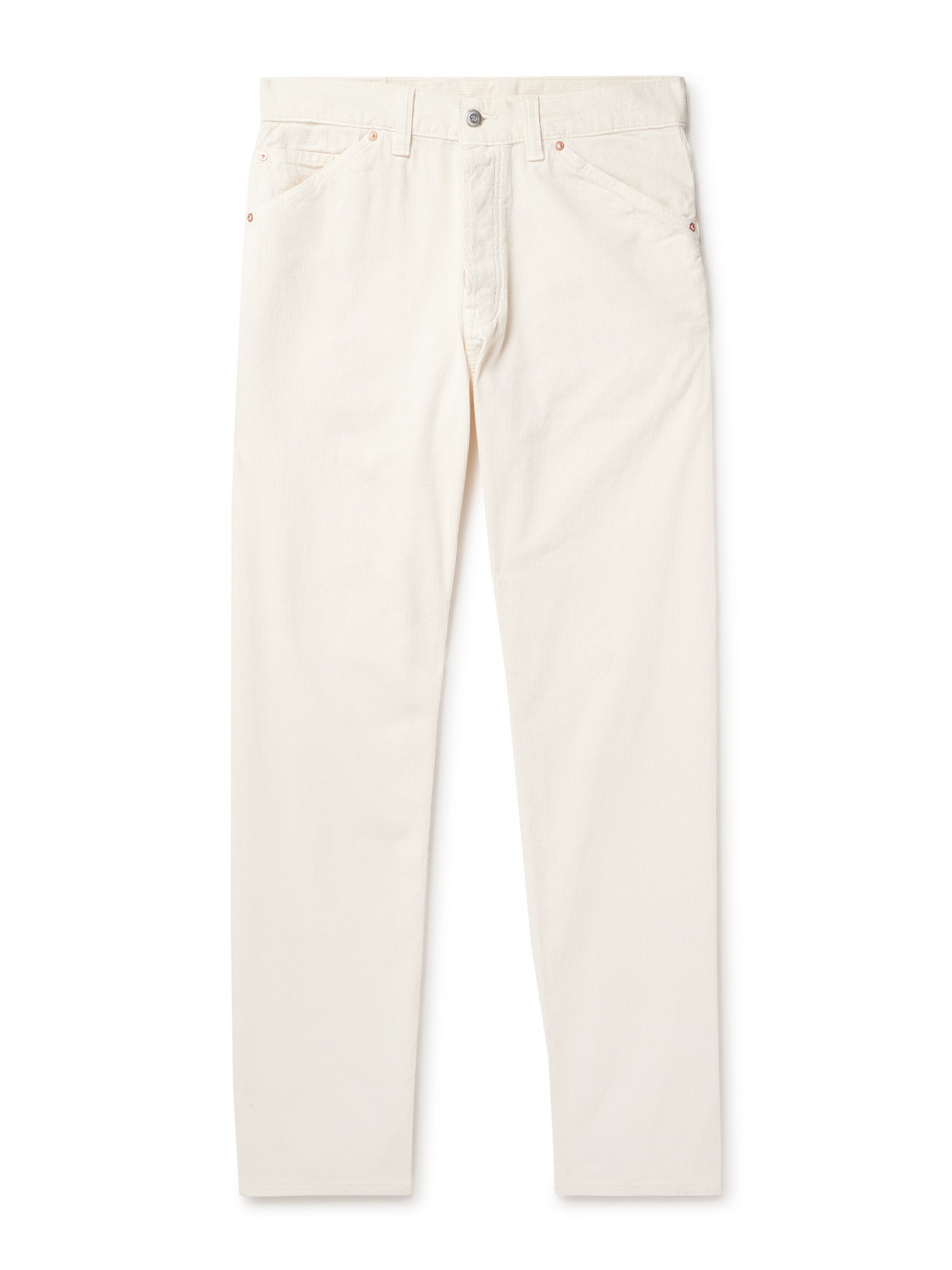 Drake's Tapered Cotton-corduroy Trousers In Neutrals