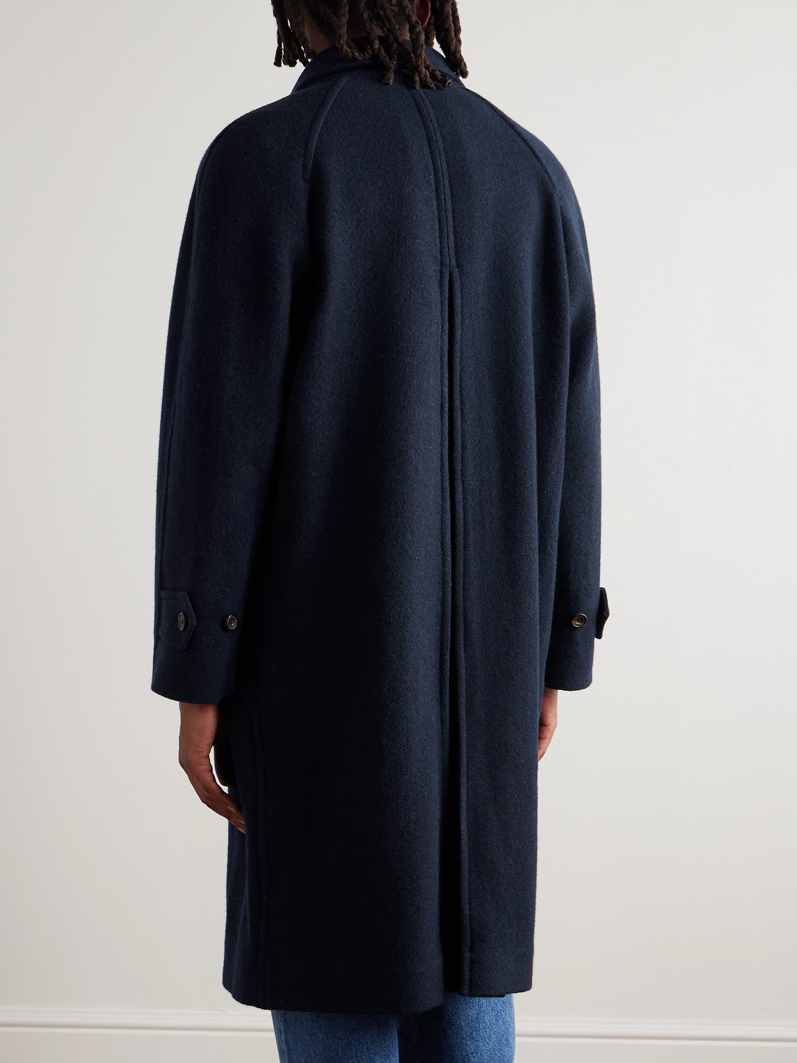 Drake's Wool Coat In Blue