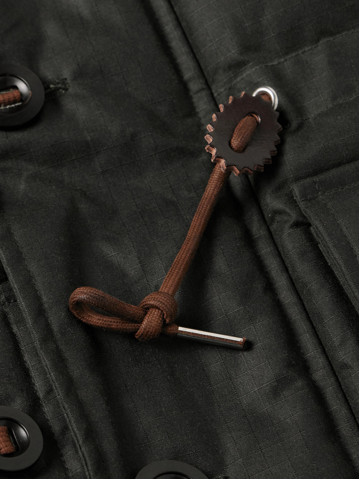 Shop Drake's Expedition Shearling-trimmed Waxed Cotton-ripstop Down Parka In Green