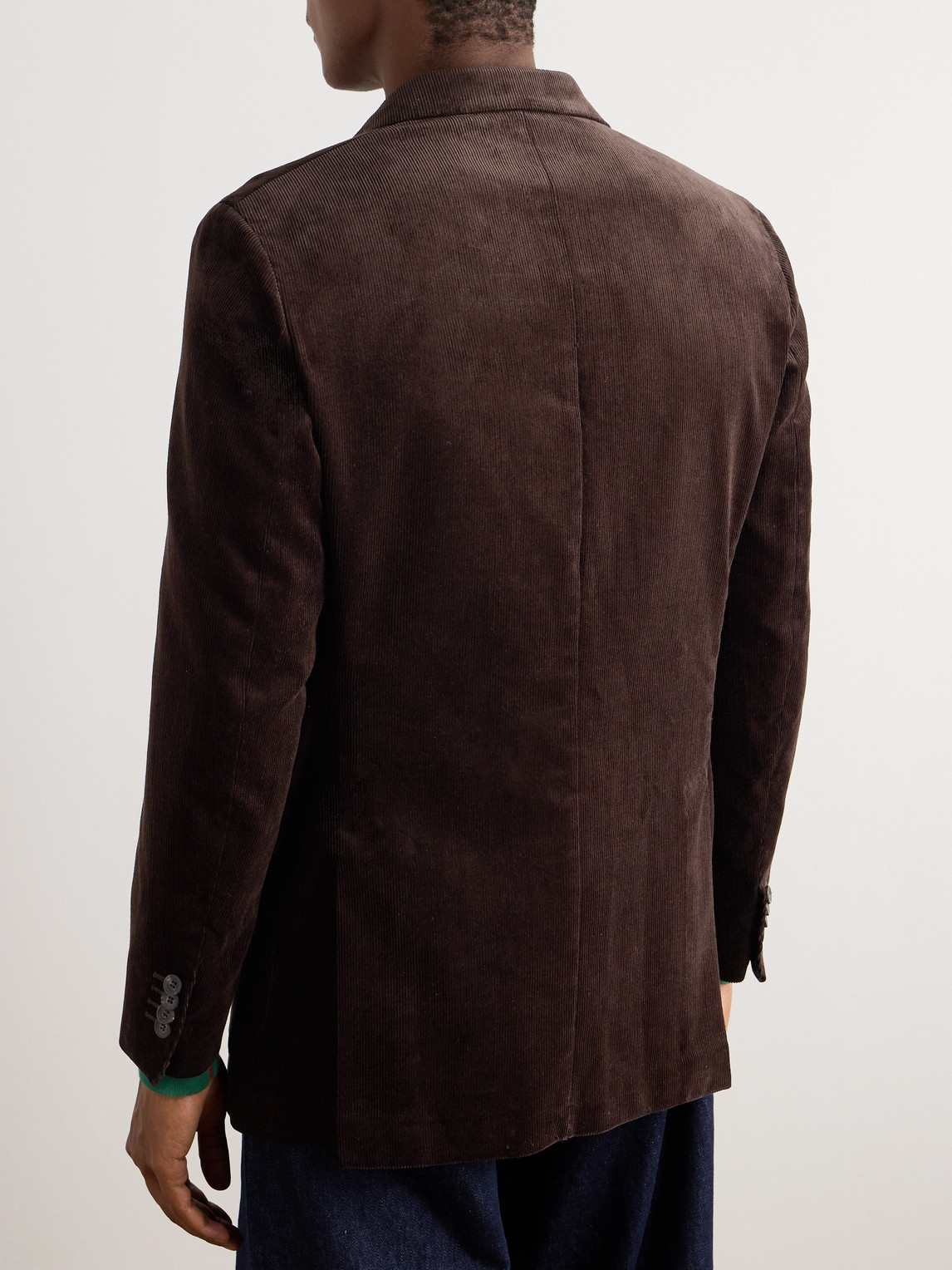 Shop Drake's Slim-fit Cotton-corduroy Blazer In Brown