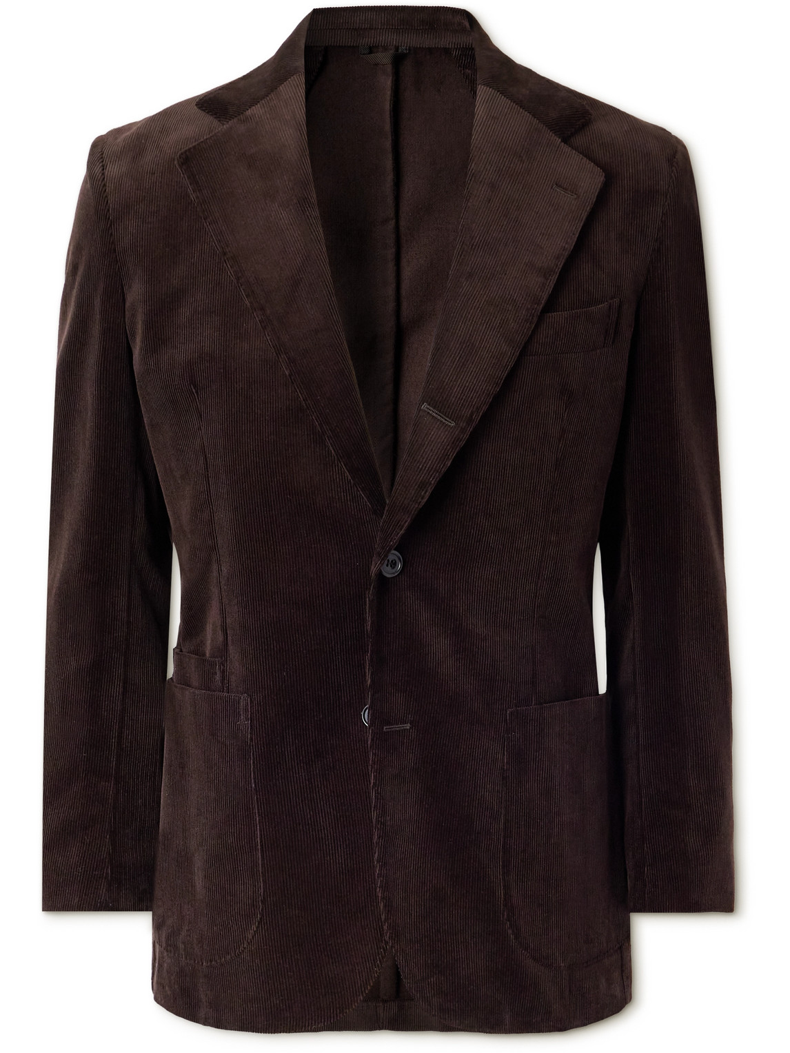 Drake's Slim-fit Cotton-corduroy Blazer In Brown