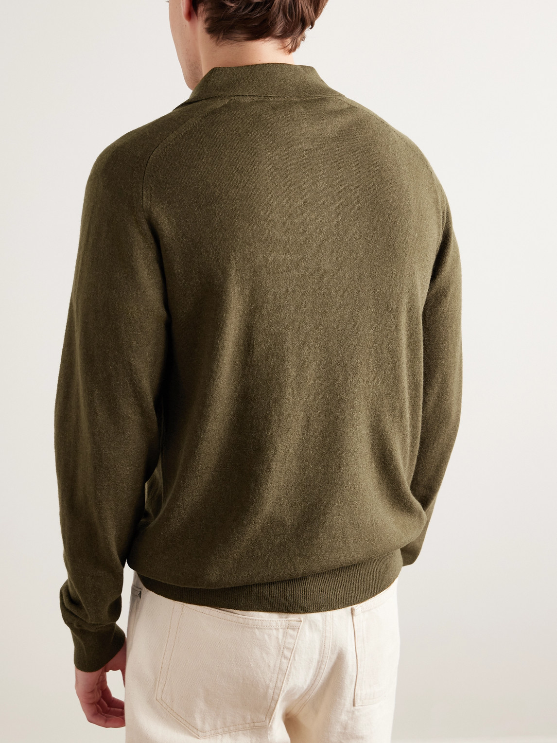 DRAKE'S WOOL AND ALPACA-BLEND POLO SHIRT
