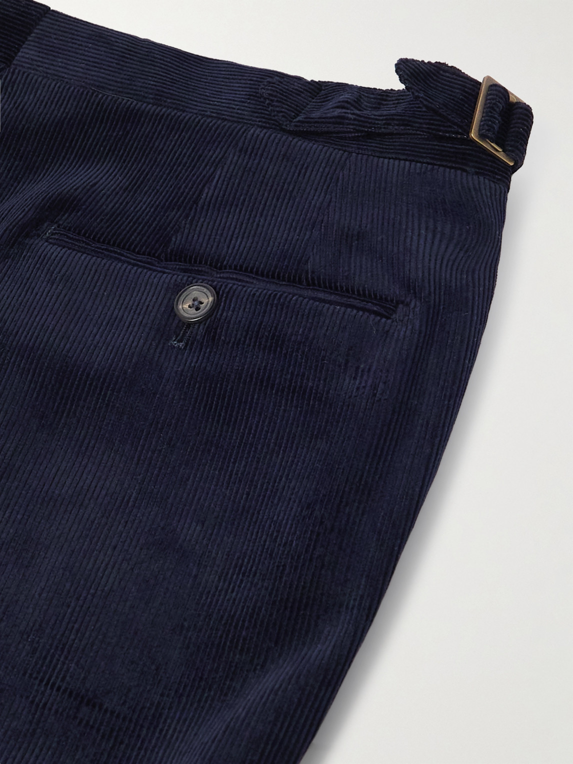 Shop Drake's Straight-leg Cotton-corduroy Suit Trousers In Blue
