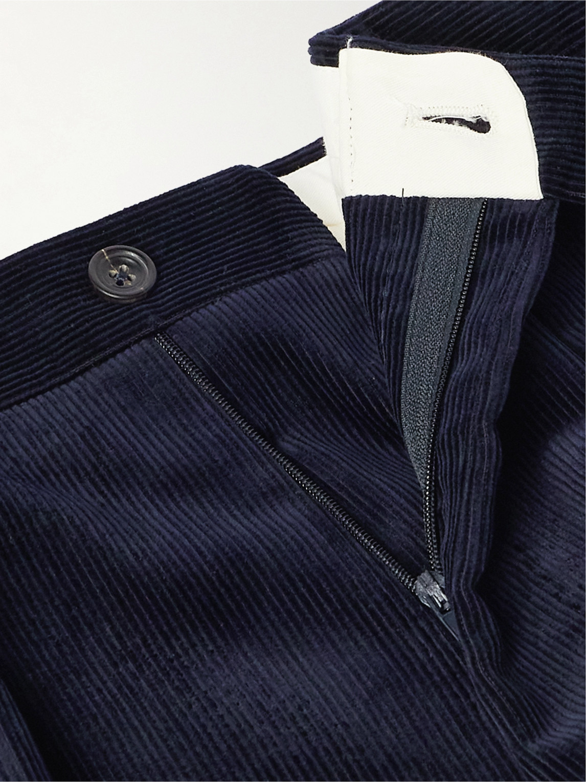 Shop Drake's Straight-leg Cotton-corduroy Suit Trousers In Blue