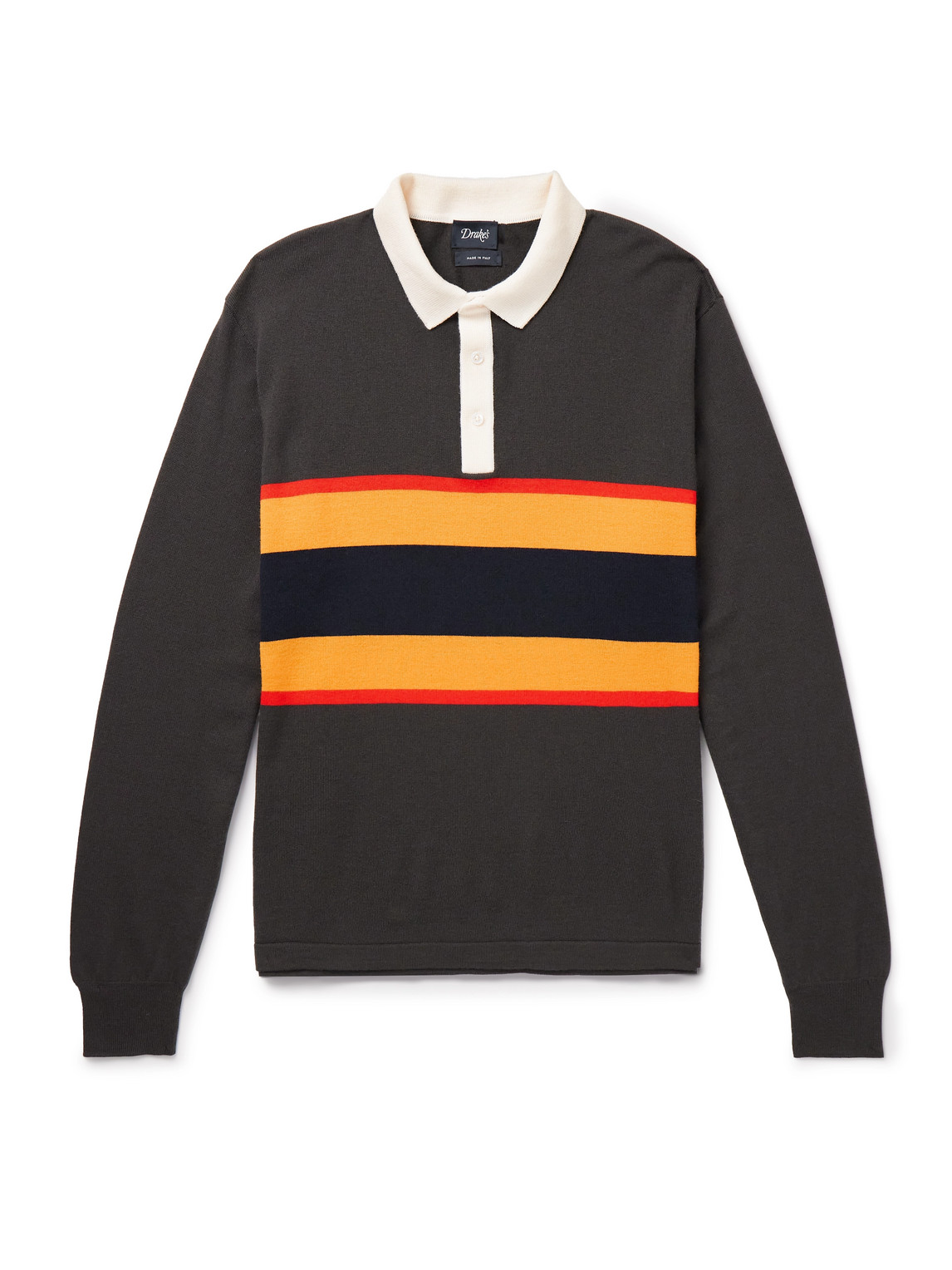 Striped Merino Wool Polo Shirt