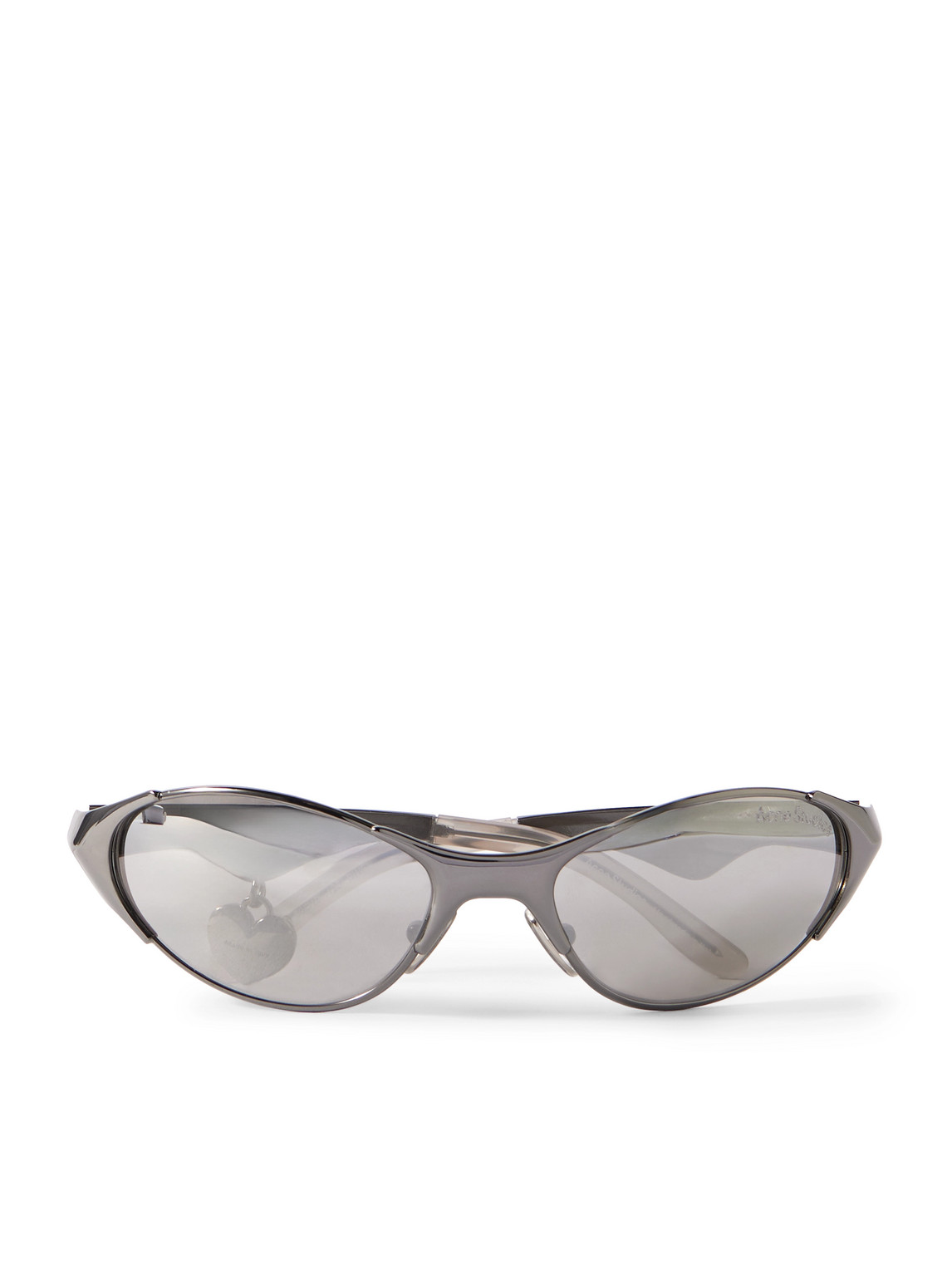 Acne Studios Apin D-frame Stainless Steel Wraparound Sunglasses In Gray