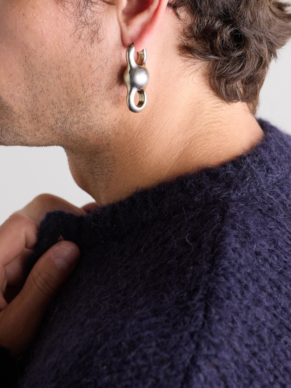 ACNE STUDIOS AGOFLUS BALL SILVER-TONE EARRINGS