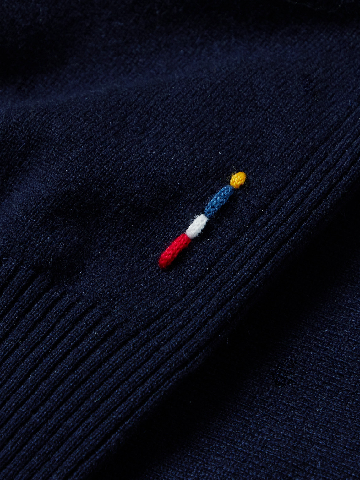 Orlebar Brown Hoyt Cashmere Half-zip Sweater In Blue