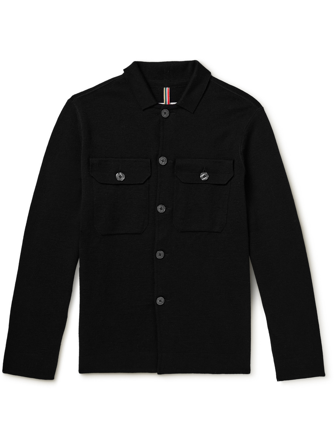 Orlebar Brown Brigg Merino Wool Overshirt In Black