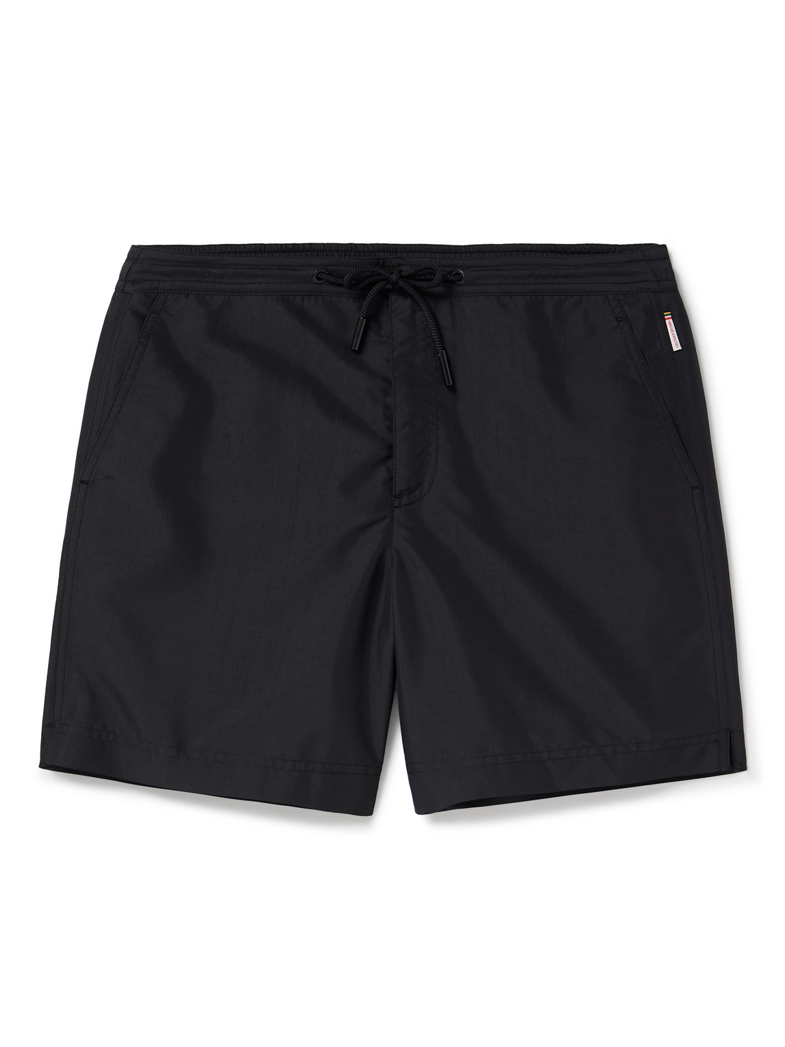 Orlebar Brown Bulldog Straight-leg Mid-length Recycled Swim Shorts In Black