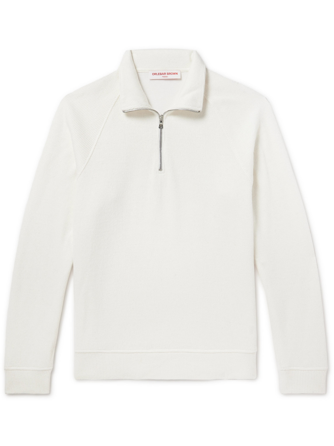Orlebar Brown Haroun Knitted Half-zip Sweater In White