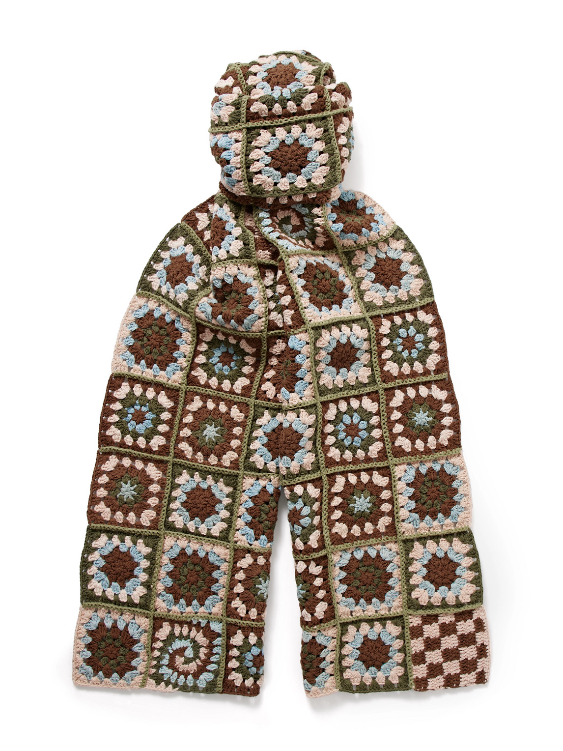 Story Mfg. Piece Crocheted Organic Cotton Scarf In Multi