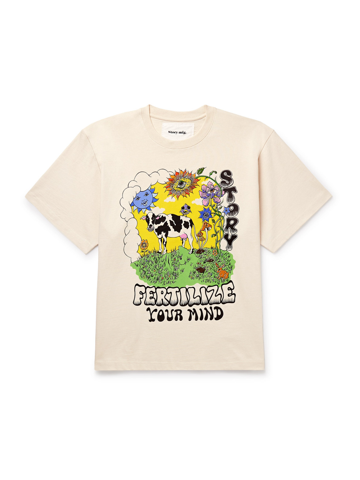 Story Mfg. Grateful Logo-print Organic Cotton-jersey T-shirt In White
