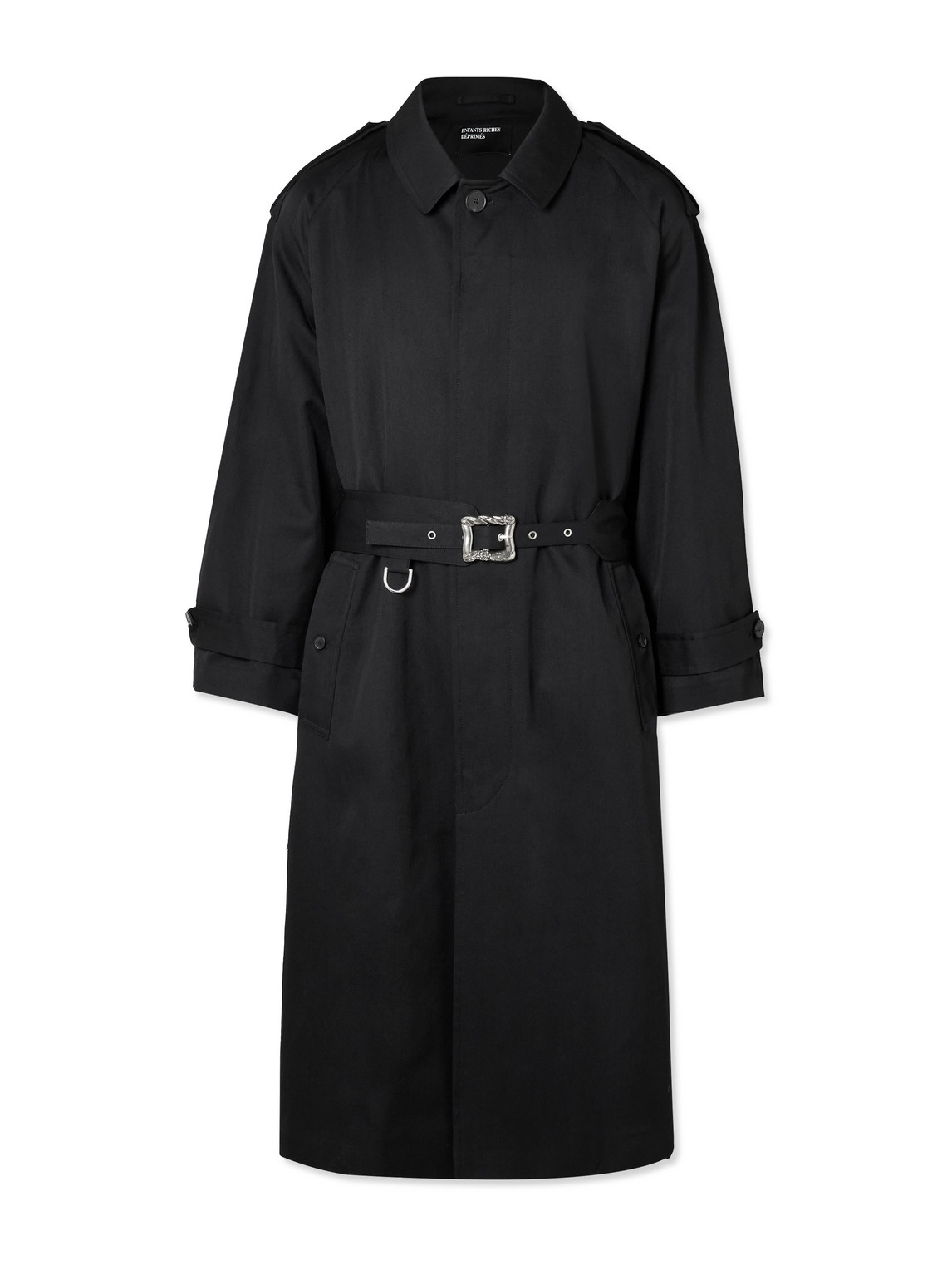 Enfants Riches Deprimes Belted Wool-blend Twill Trench Coat In Black