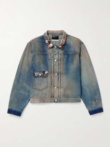 Fashionable denim jacket hot sale