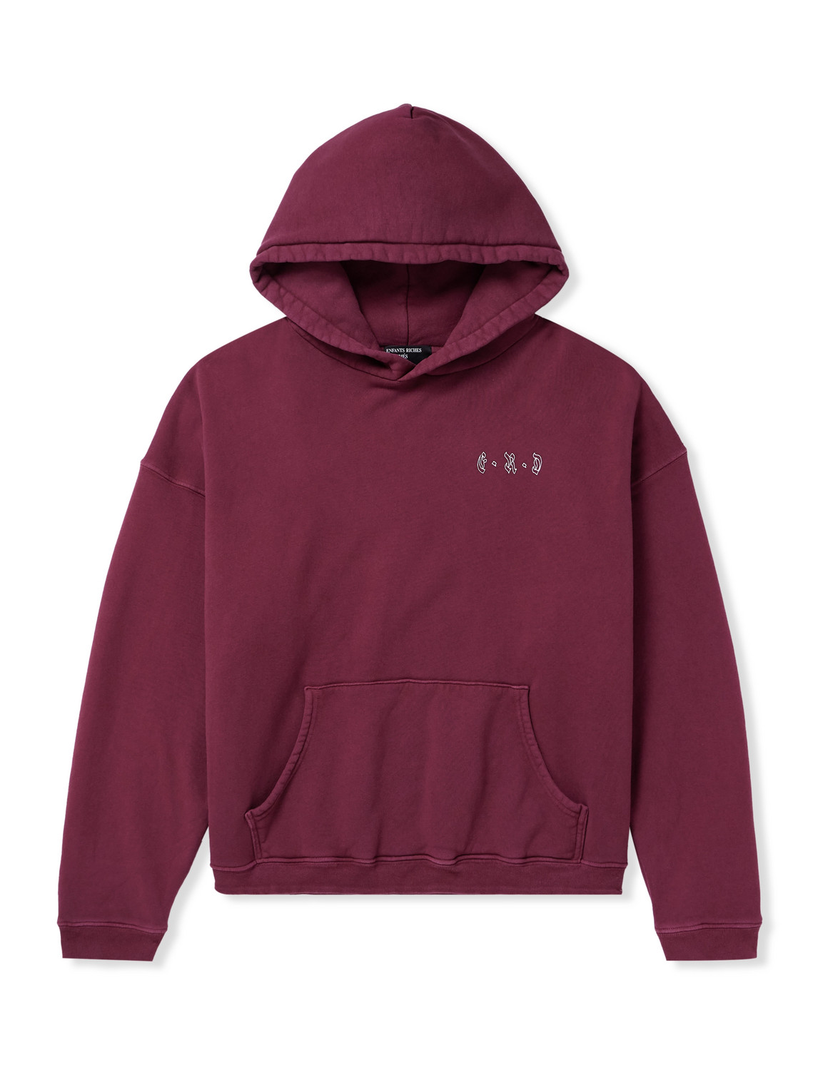 Enfants Riches Deprimes Logo-print Cotton-jersey Hoodie In Burgundy