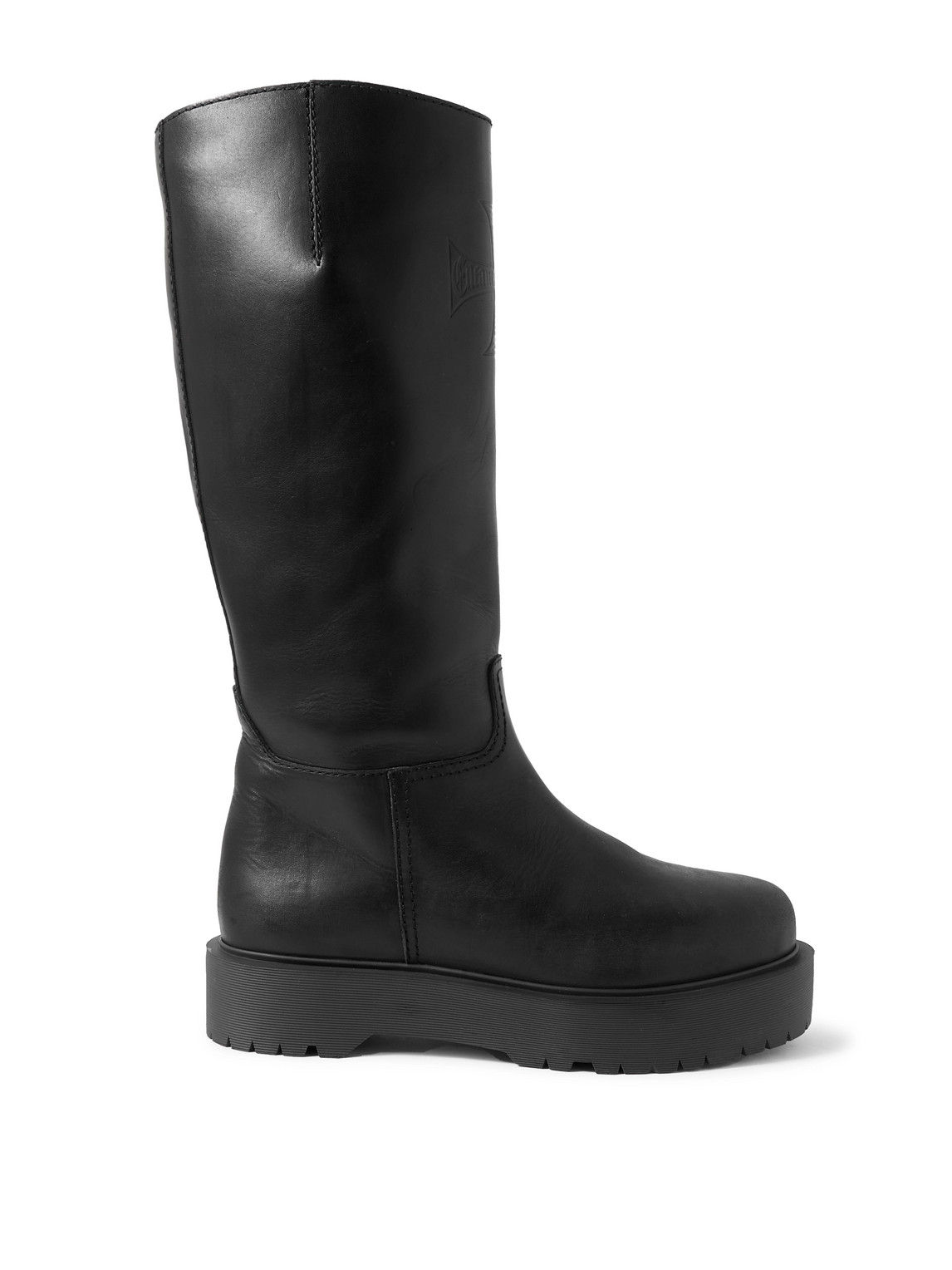 Enfants Riches Deprimes Logo-embossed Leather Boots In Black
