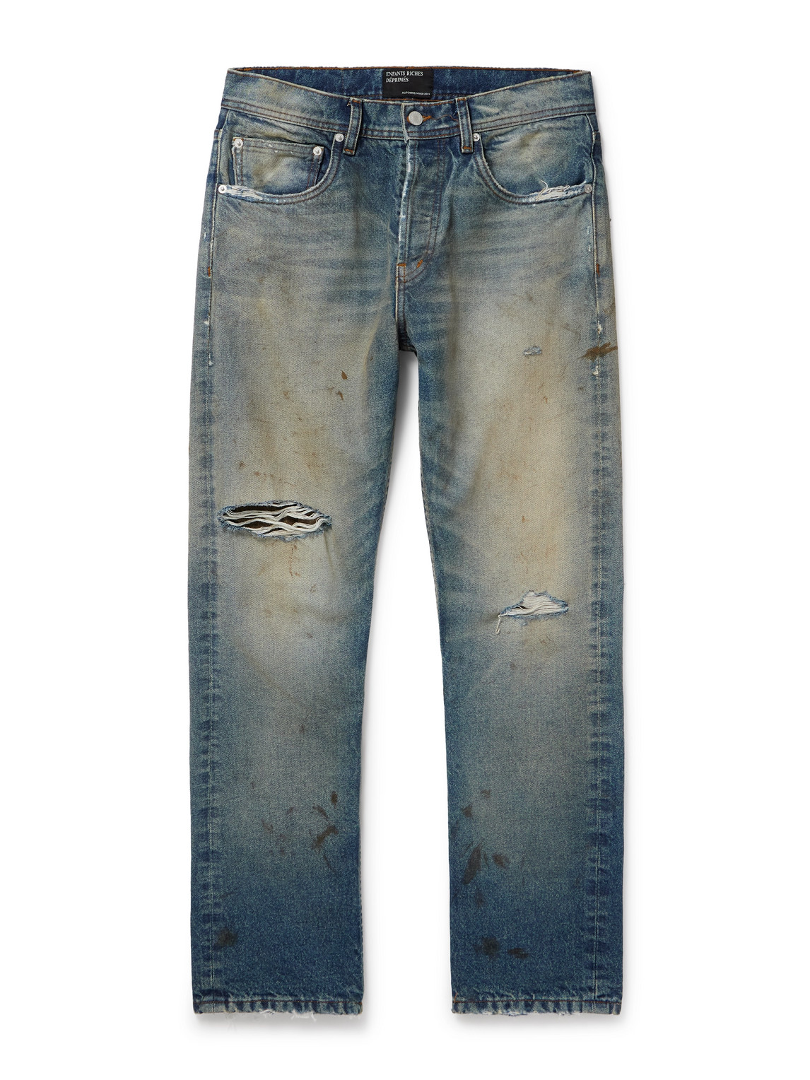 Enfants Riches Deprimes Straight-leg Distressed Jeans In Blue