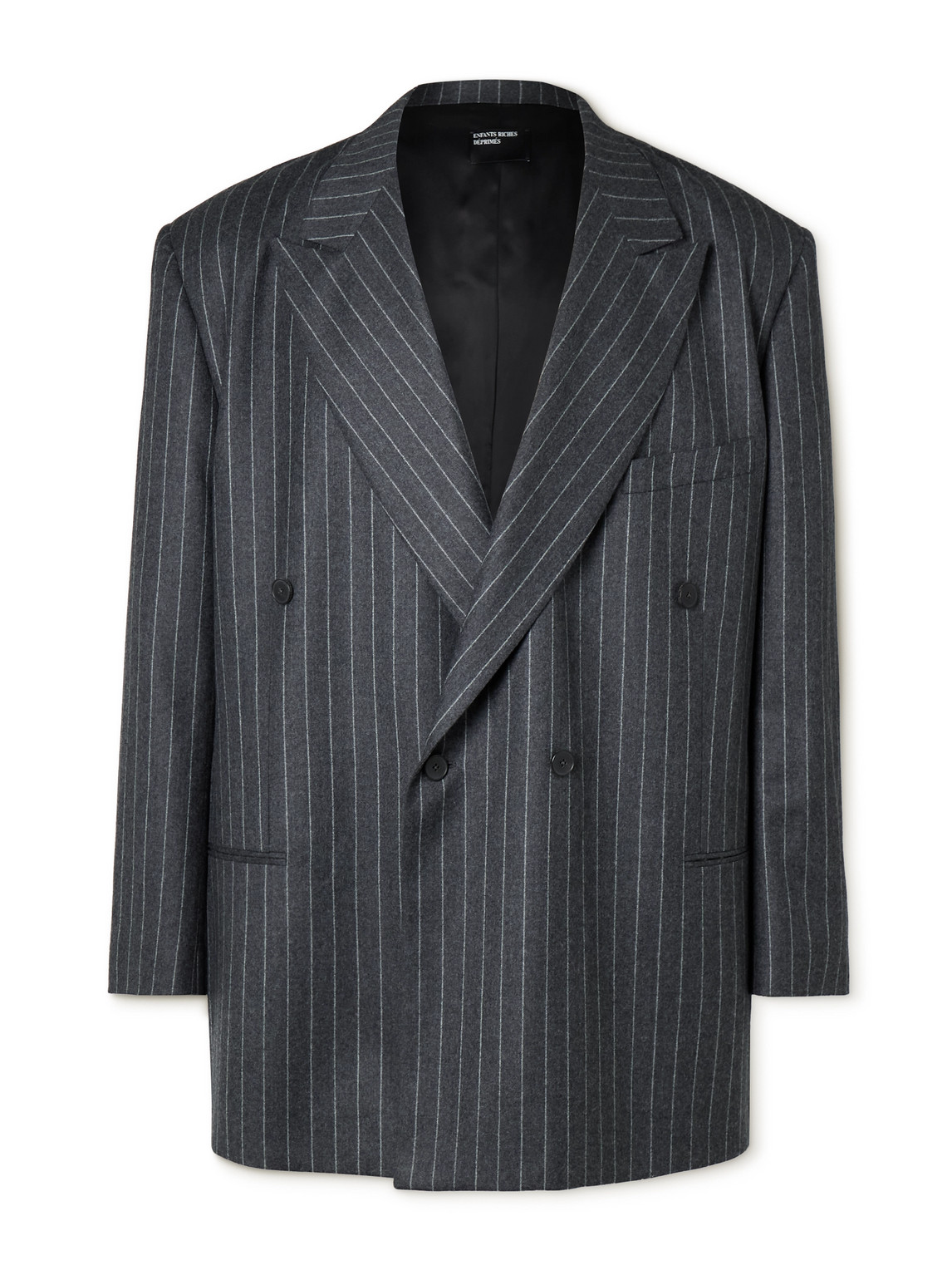 Double-Breasted Pinstriped Virgin Wool-Twill Blazer
