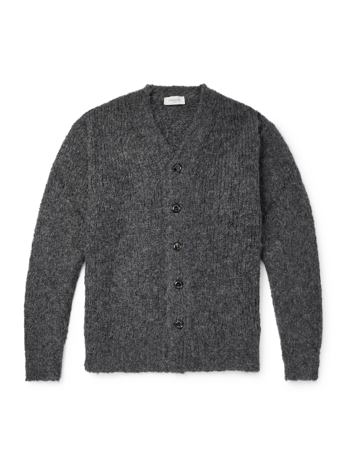 Piacenza 1733 Alpaca, Cashmere And Silk-blend Cardigan In Grey