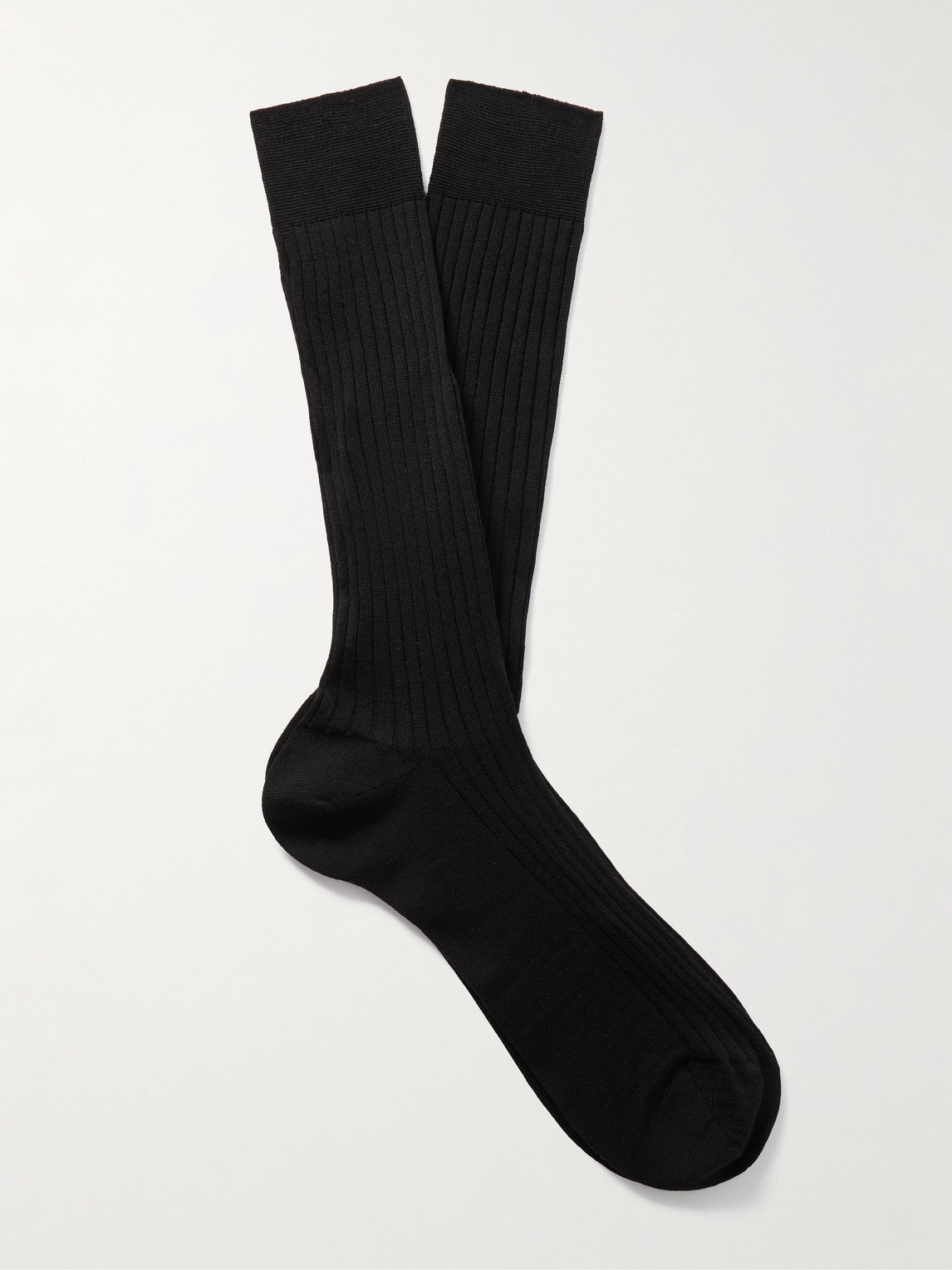 MR P. Ribbed Merino Wool-Blend Socks - Men