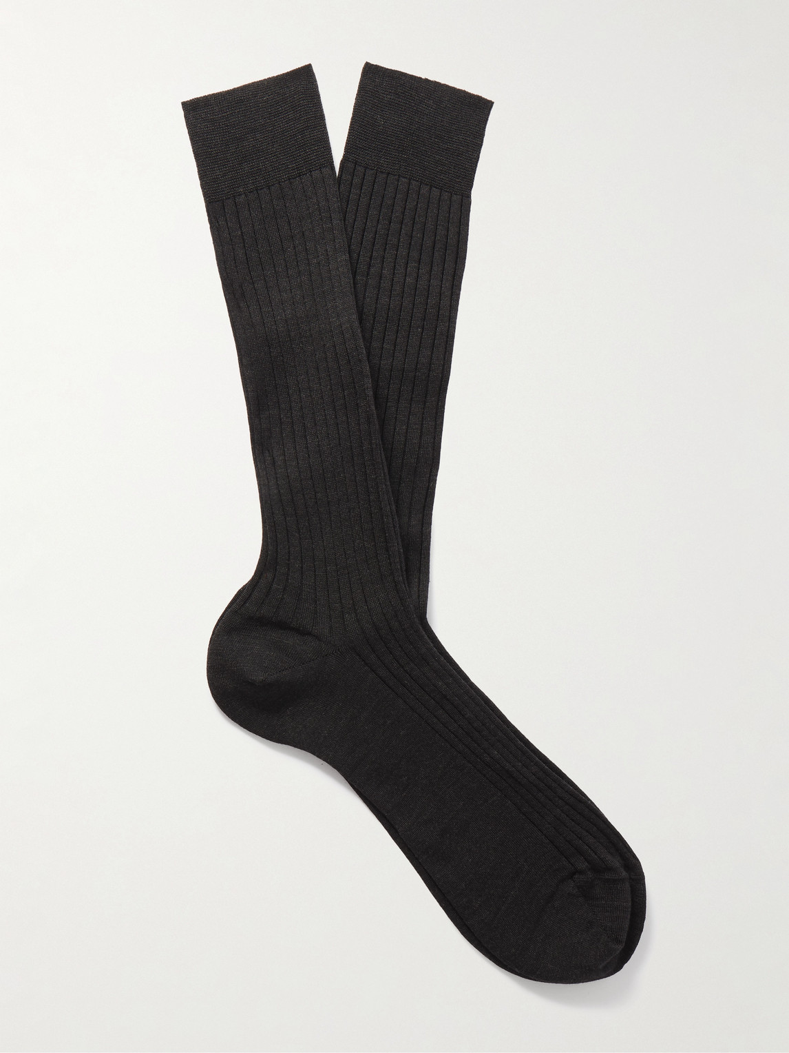 MR P. Ribbed Merino Wool-Blend Socks - Men