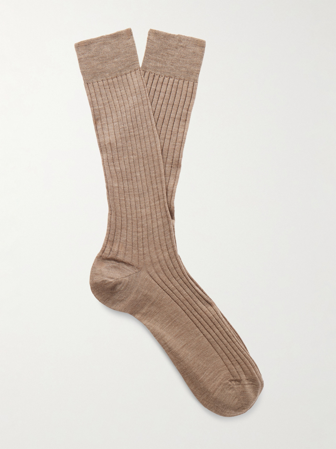 MR P. Ribbed Merino Wool-Blend Socks - Men