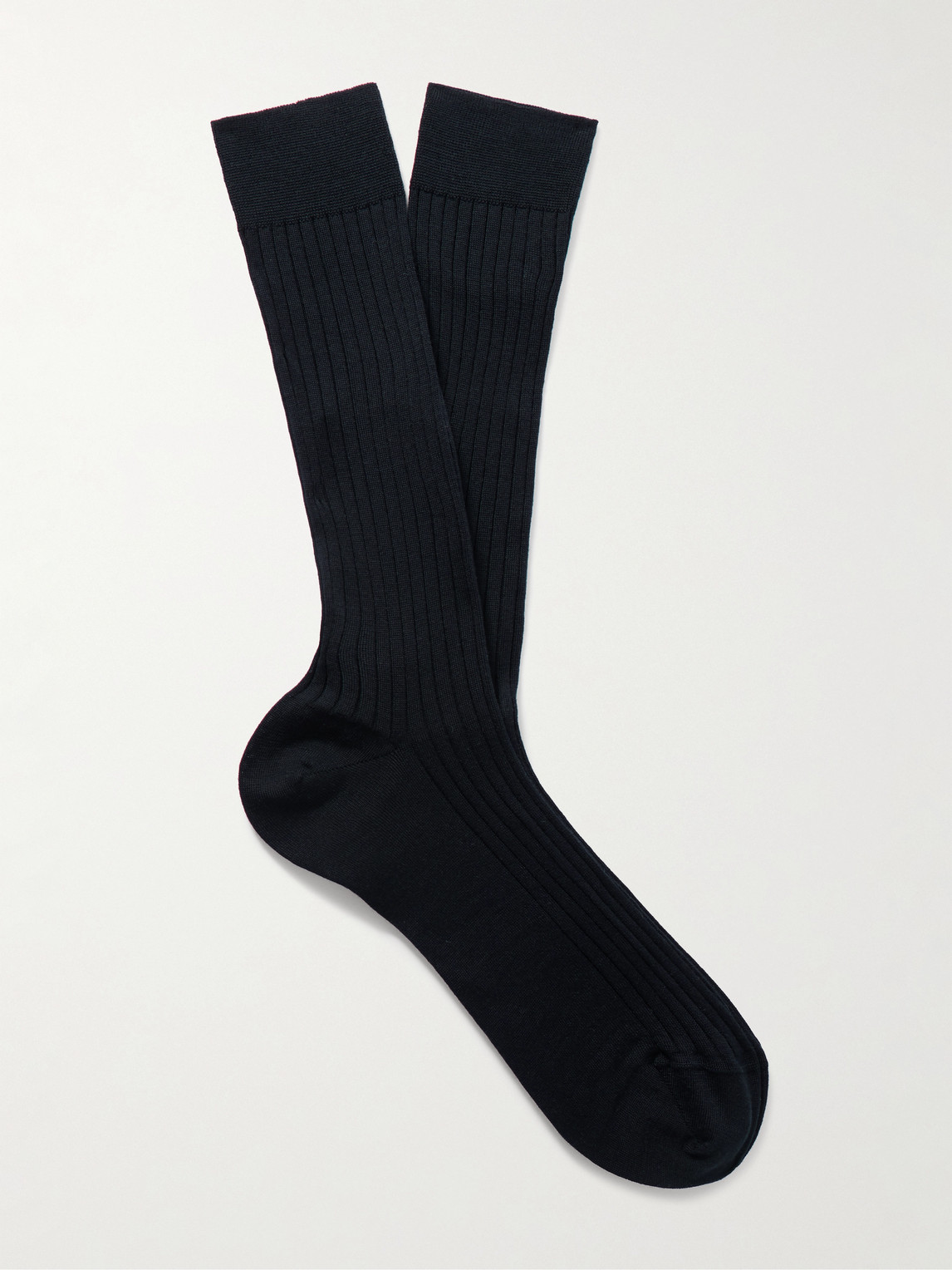 MR P. Ribbed Merino Wool-Blend Socks - Men