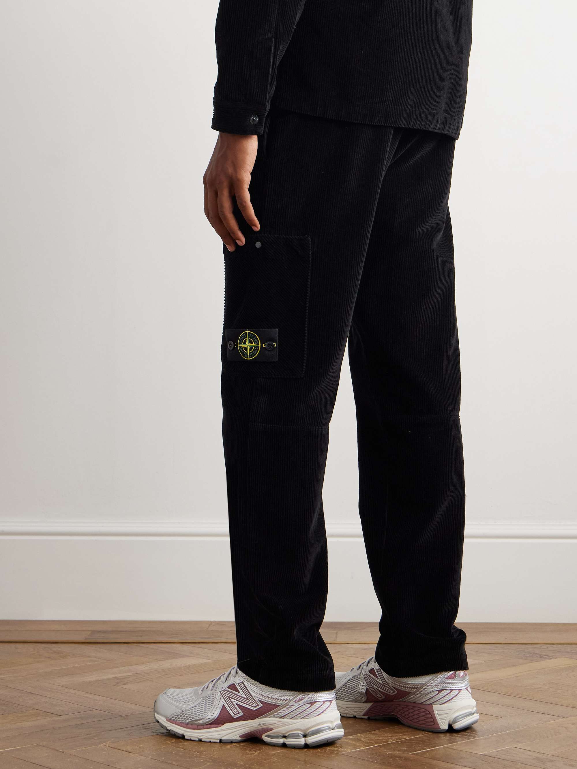 STONE ISLAND Straight-Leg Logo-Appliquéd Shell-Trimmed