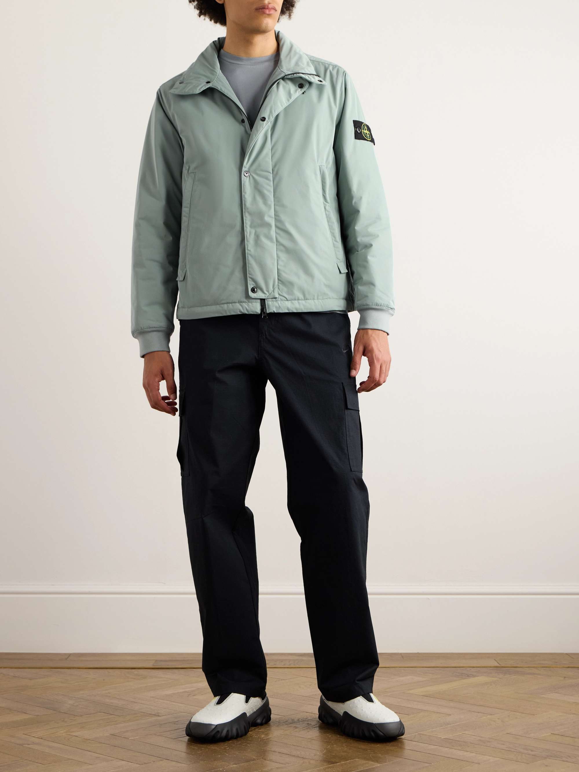 STONE ISLAND Logo-Appliquéd Padded Twill Jacket for Men | MR