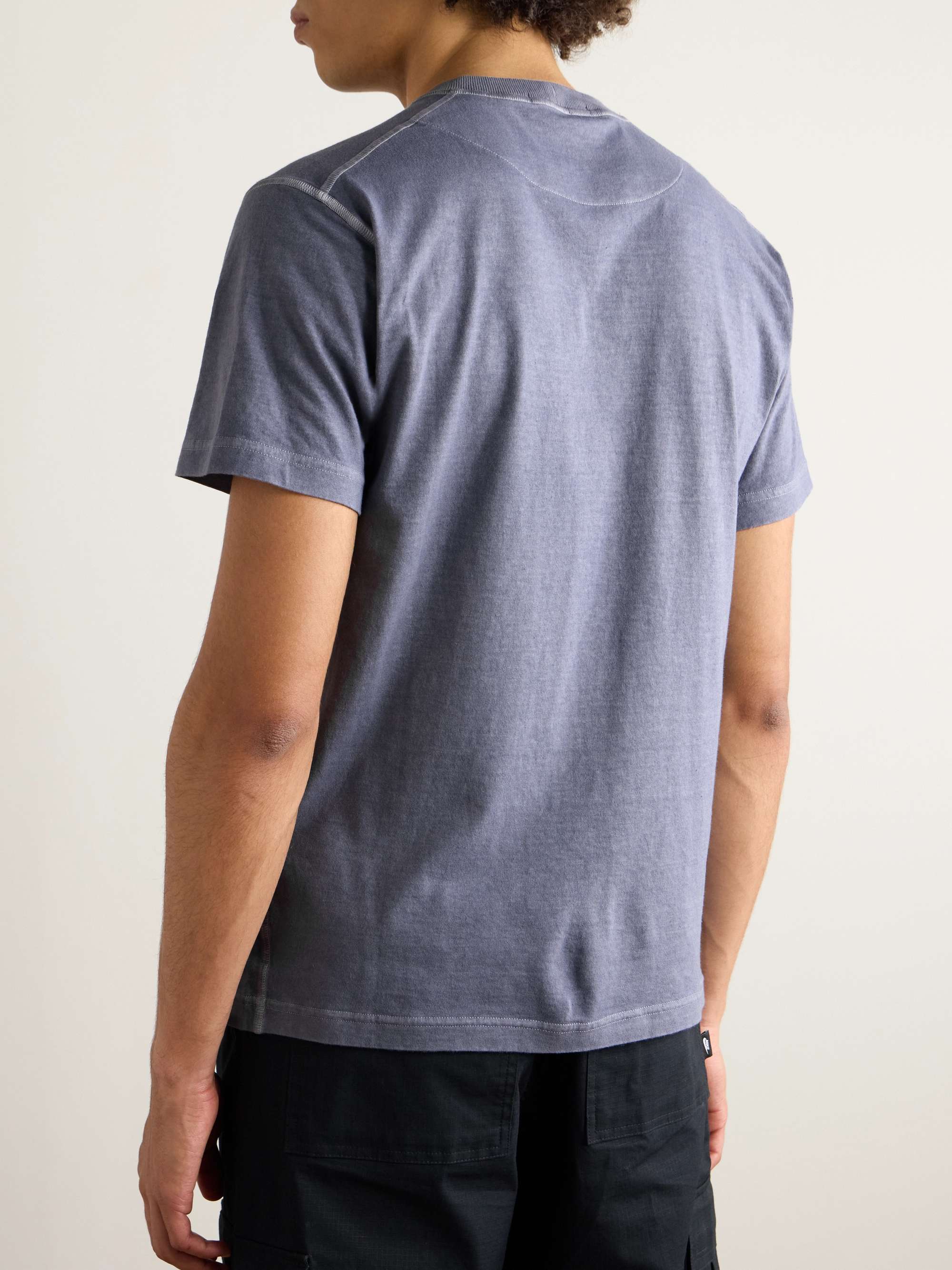 STONE ISLAND Logo-Appliquéd Garment-Dyed Cotton-Jersey T