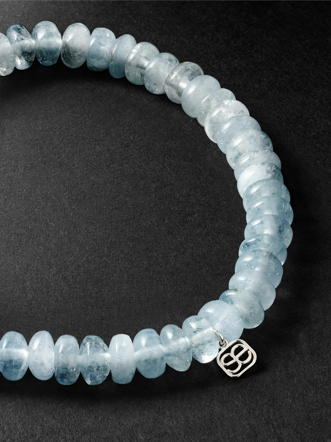 Sydney Evan 14-karat White Gold, Diamond And Aquamarine Bracelet In Blue