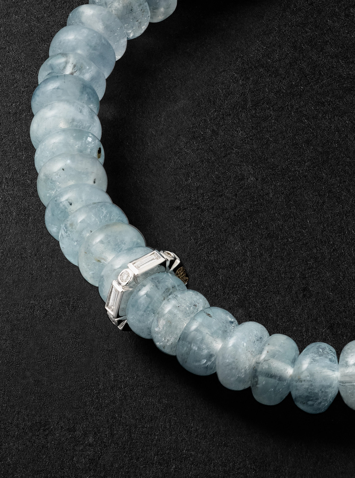 Sydney Evan 14-karat White Gold, Diamond And Aquamarine Bracelet In Blue