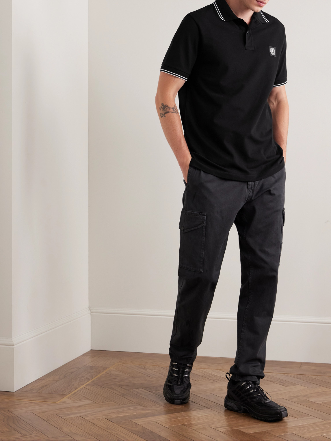 Stone Island Polo Shirt In Black