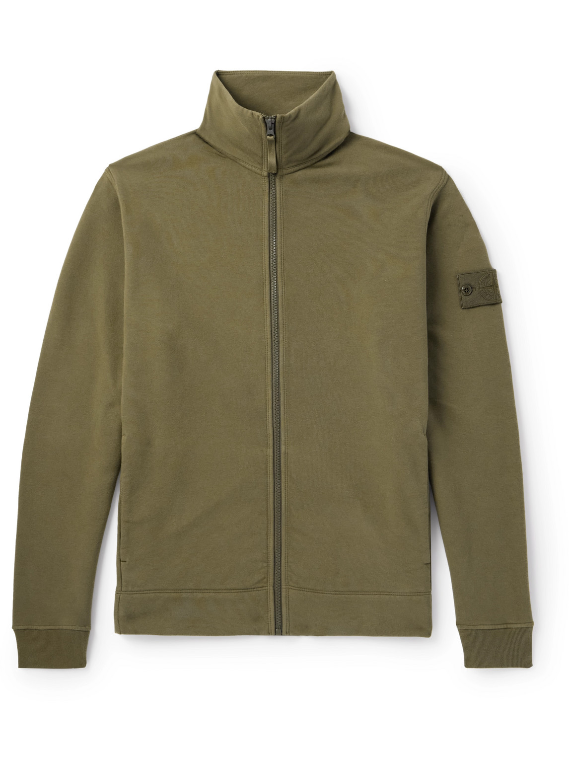 Stone Island - Ghost Cotton-Blend Jersey Zip-Up Sweatshirt - Men - Green - XXL