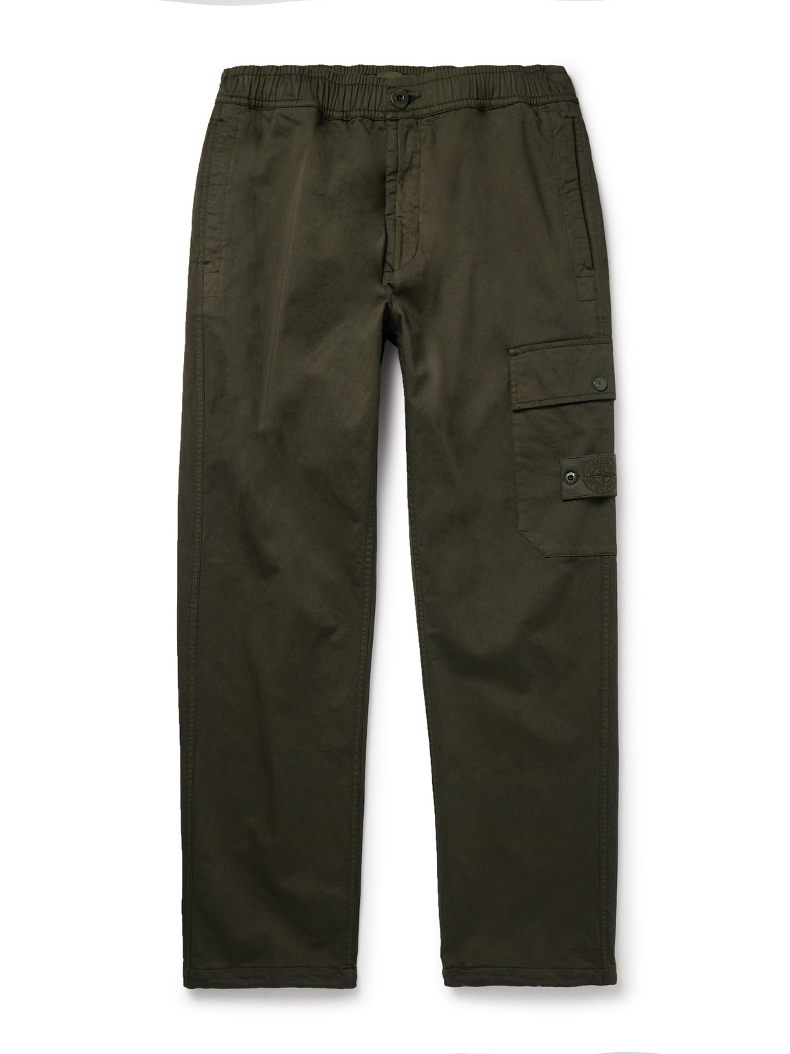 Stone Island - Ghost Straight-Leg Logo-Appliquéd Cotton-Blend Cargo Trousers - Men - Green - UK/US 36