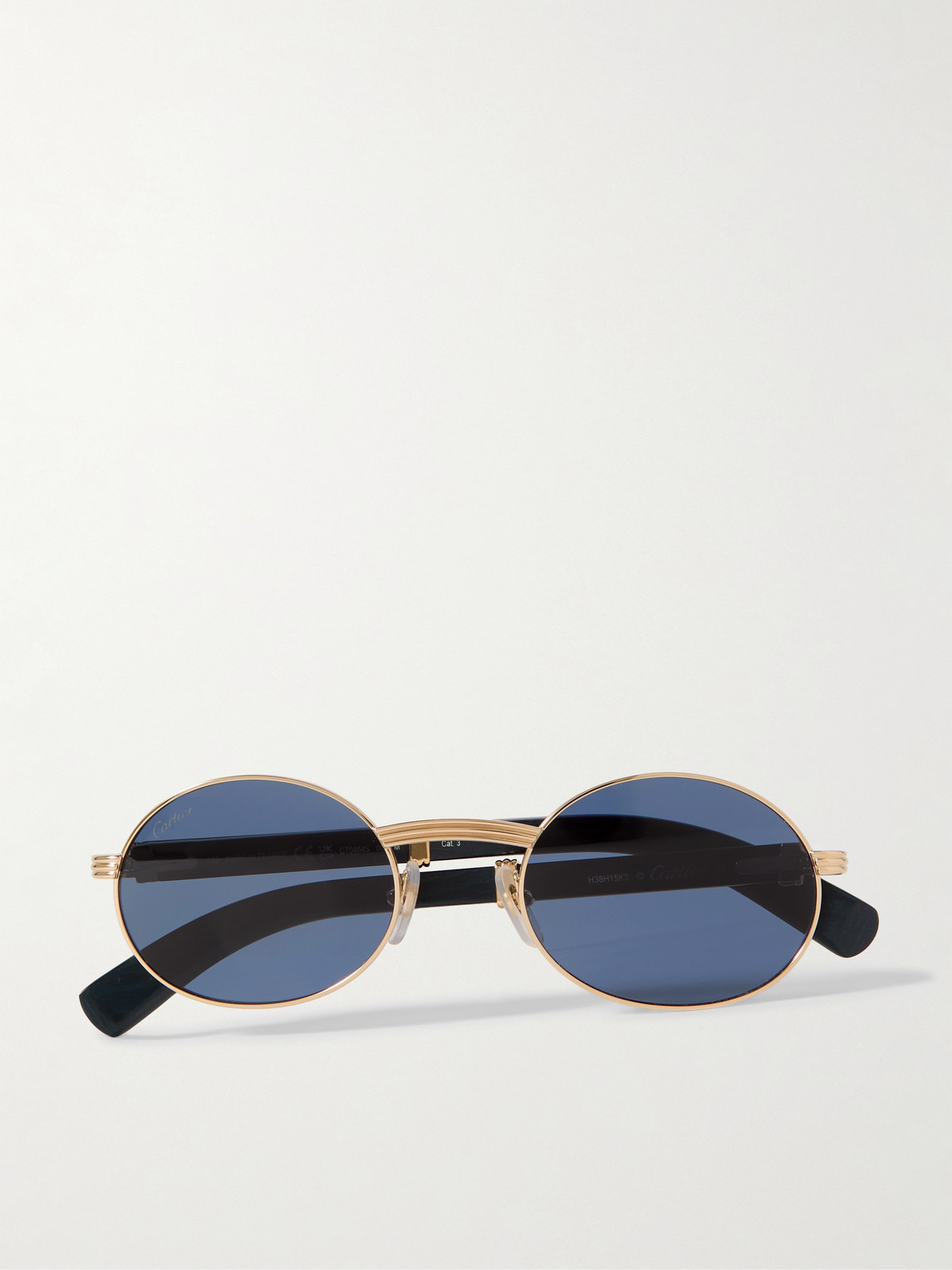 Cartier Eyewear Première Round-Frame Gold-Tone and Wood Sunglasses - Men