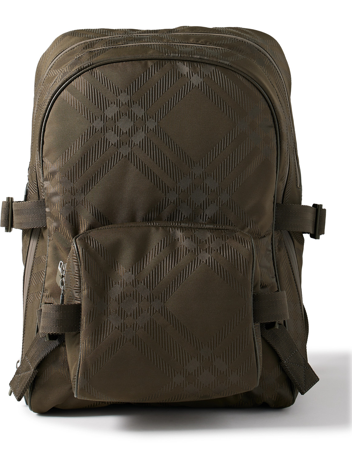 Burberry Checked Jacquard Backpack In Green