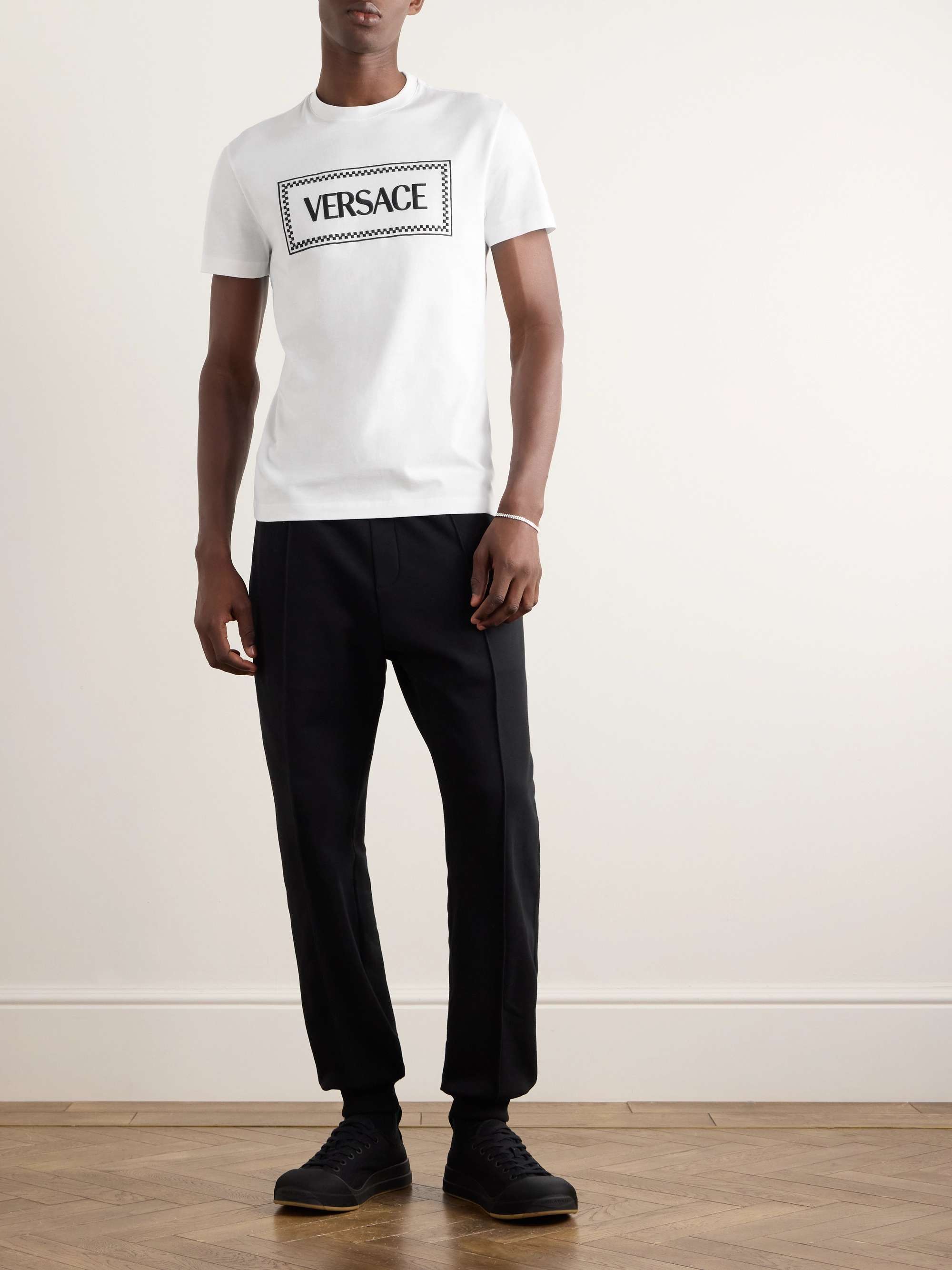 Logo Embroidered Cotton Jersey T Shirt
