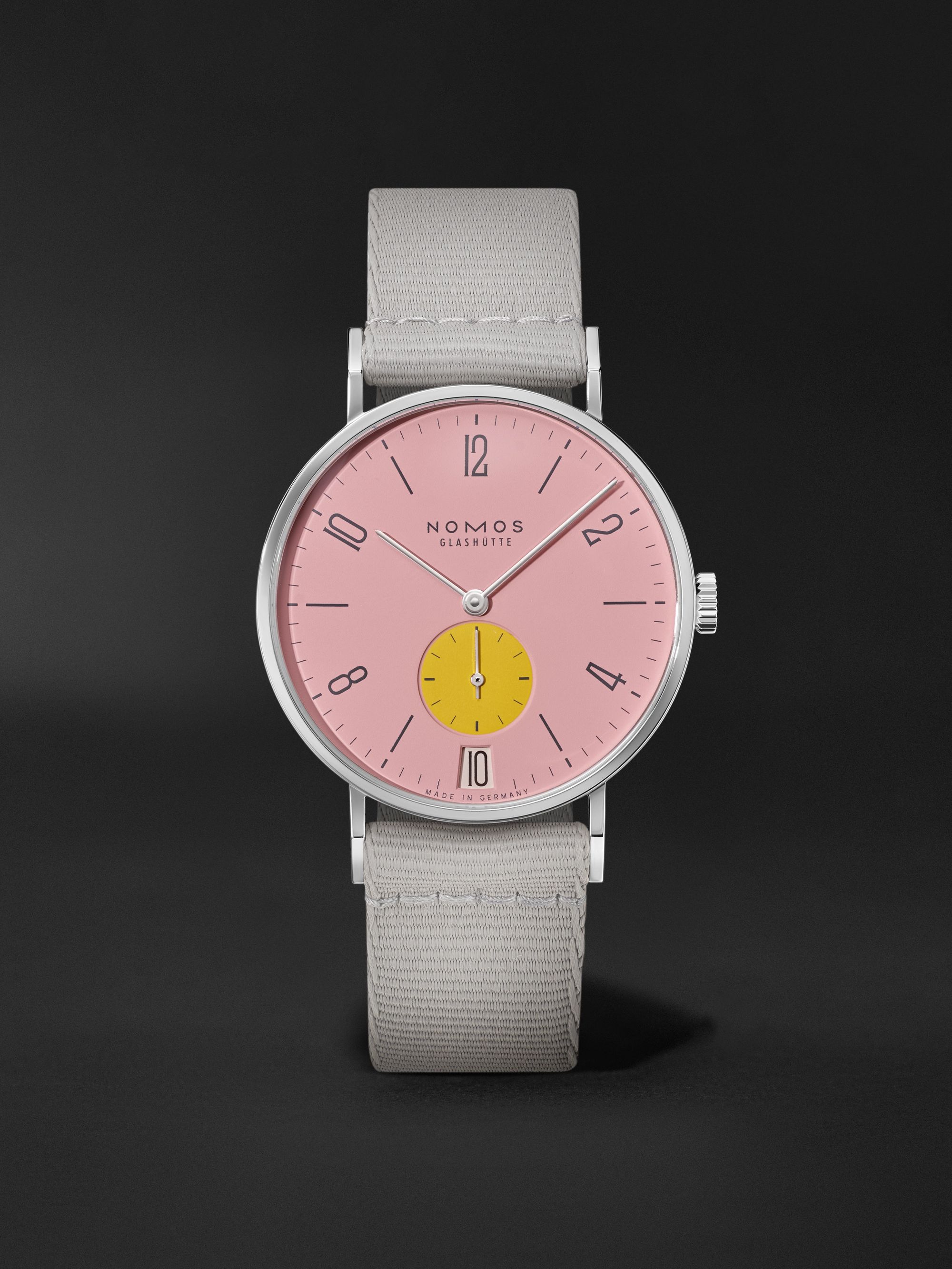 Tangente 38 Date Bubblegum – 38 mm Uhr aus Edelstahl mit 